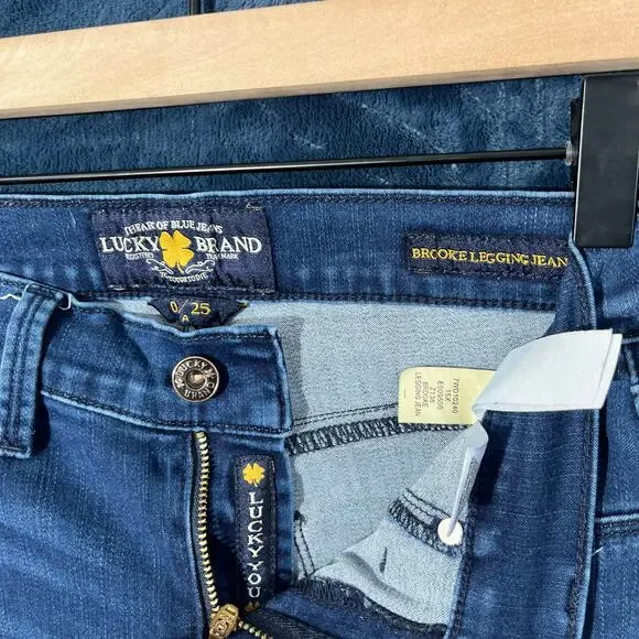 Lucky Brand Casual Denim Blue Brooke‎ Legging Jeans Womans Size 0 - Picture 3 of 7